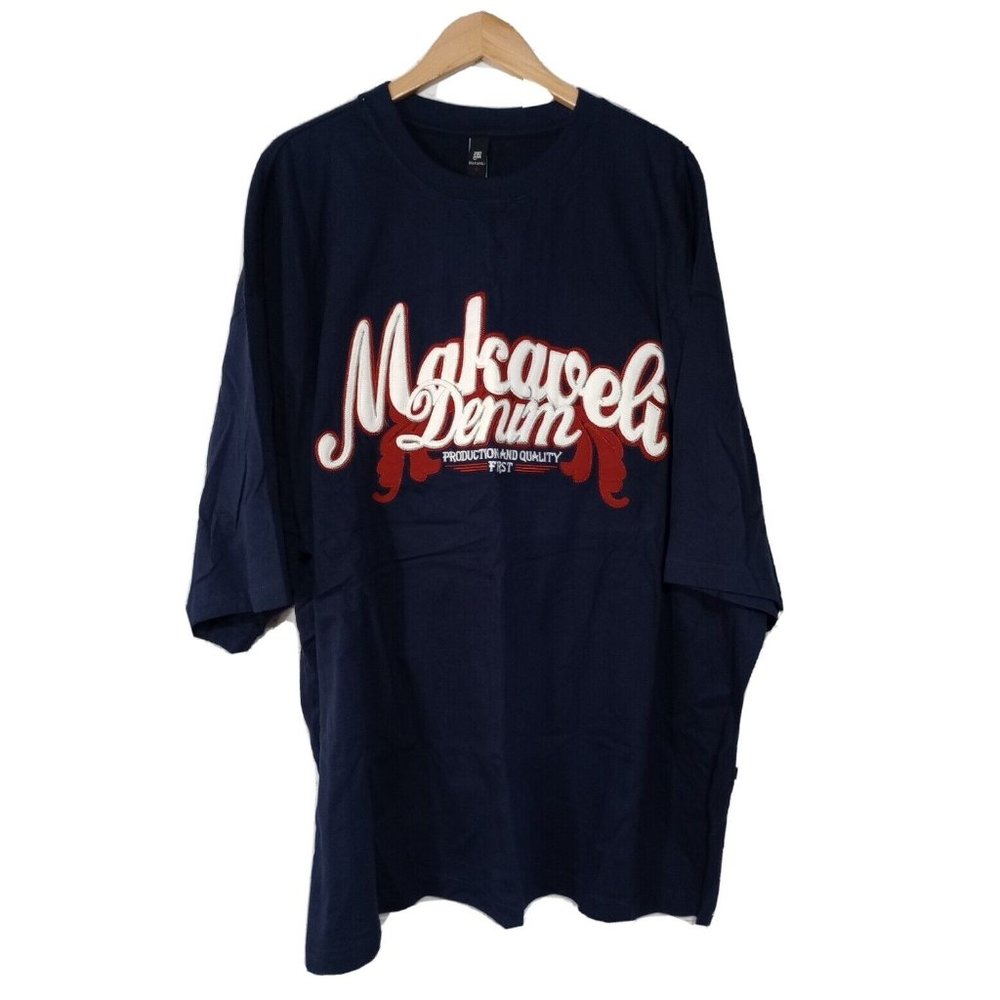 Makaveli  Branded 4XL Men's T-Shirt Tupac Shakur Raised Embroidery 2PAC